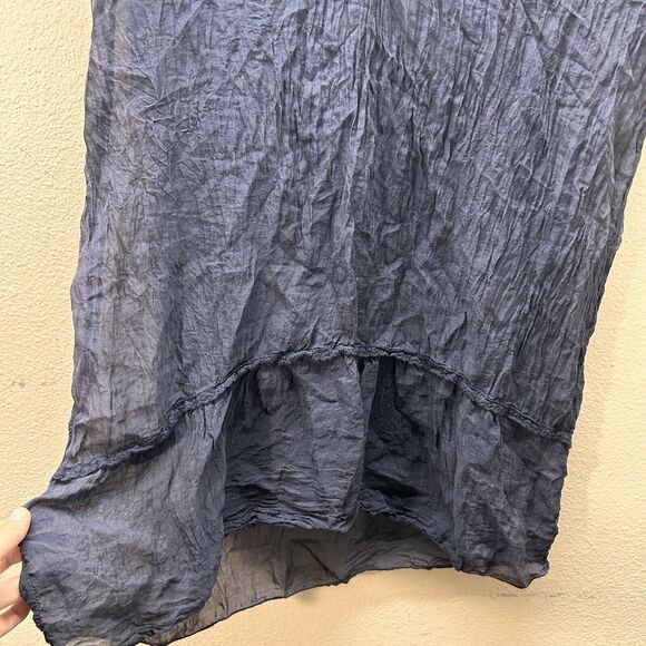 Nicole Women's Small 100% Silk Tunic Top Embroidered Lace crinkle blouse - Picture 4 of 6